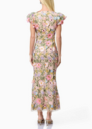 Dotty Embroidered Flower Midi Dress