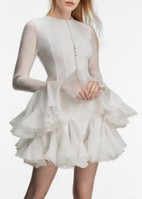 Orphee Semi-Sheer Flared Mini Dress