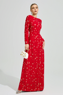 Clyvane Red Floral Maxi Dress