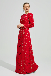 Clyvane Red Floral Maxi Dress
