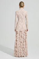 Senvora Pink Ruffle Maxi Dress