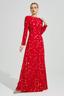 Clyvane Red Floral Maxi Dress