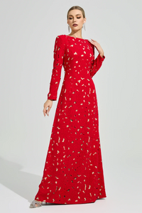 Clyvane Red Floral Maxi Dress