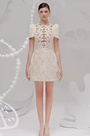 Allie Petal-Detail Buttoned Mini Dress