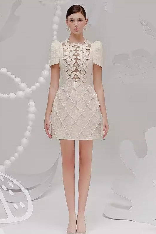 Allie Petal-Detail Buttoned Mini Dress