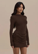 Vorlen Ruched Bodycon Mini Dress
