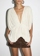 Brinovar Plunge Neck Ruched Top