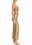 Lunexa Halterneck Cutout Bandage Maxi Dress