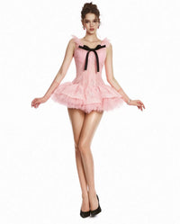 Vestra Mesh Lace Puffy Mini Dress