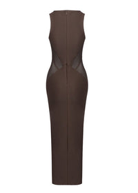 Evgeniya Structured Mesh Insert Maxi Dress