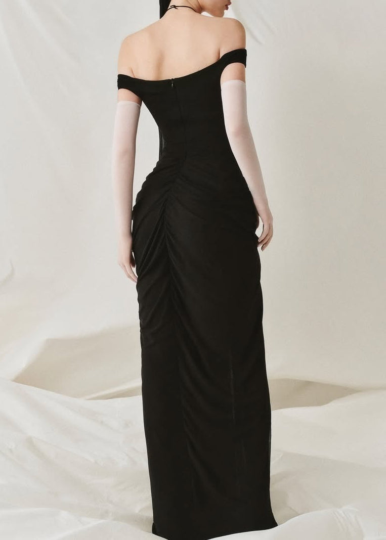 Goryelle Off Shoulder Ruch Maxi Dress