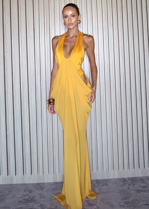 Suvactix Halter-Neck Maxi Dress
