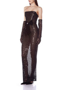 Brinova Black Maxi Dress with Bow Detail
