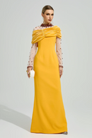 Blysera Yellow Diamond Maxi Dress