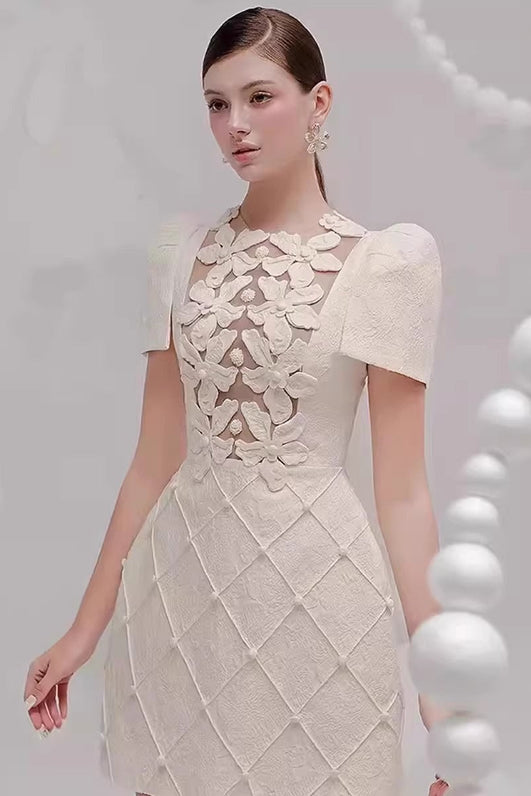 Allie Petal-Detail Buttoned Mini Dress