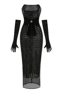Brinova Black Maxi Dress with Bow Detail