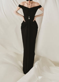 Goryelle Off Shoulder Ruch Maxi Dress