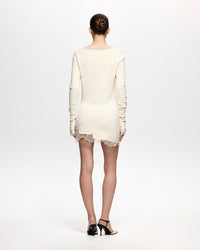 Yurek Lace-Panel Knit Mini Dress