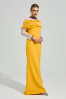 Blysera Yellow Diamond Maxi Dress