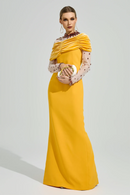 Blysera Yellow Diamond Maxi Dress