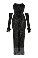 Brinova Black Maxi Dress with Bow Detail