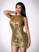 Nadim Sleeveless Chainmail Mini Dress