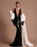 Remige Lace Sequin Maxi Dress In Black