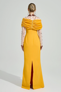 Blysera Yellow Diamond Maxi Dress