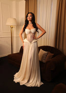 Yovessa Strapless Beaded Maxi Dress