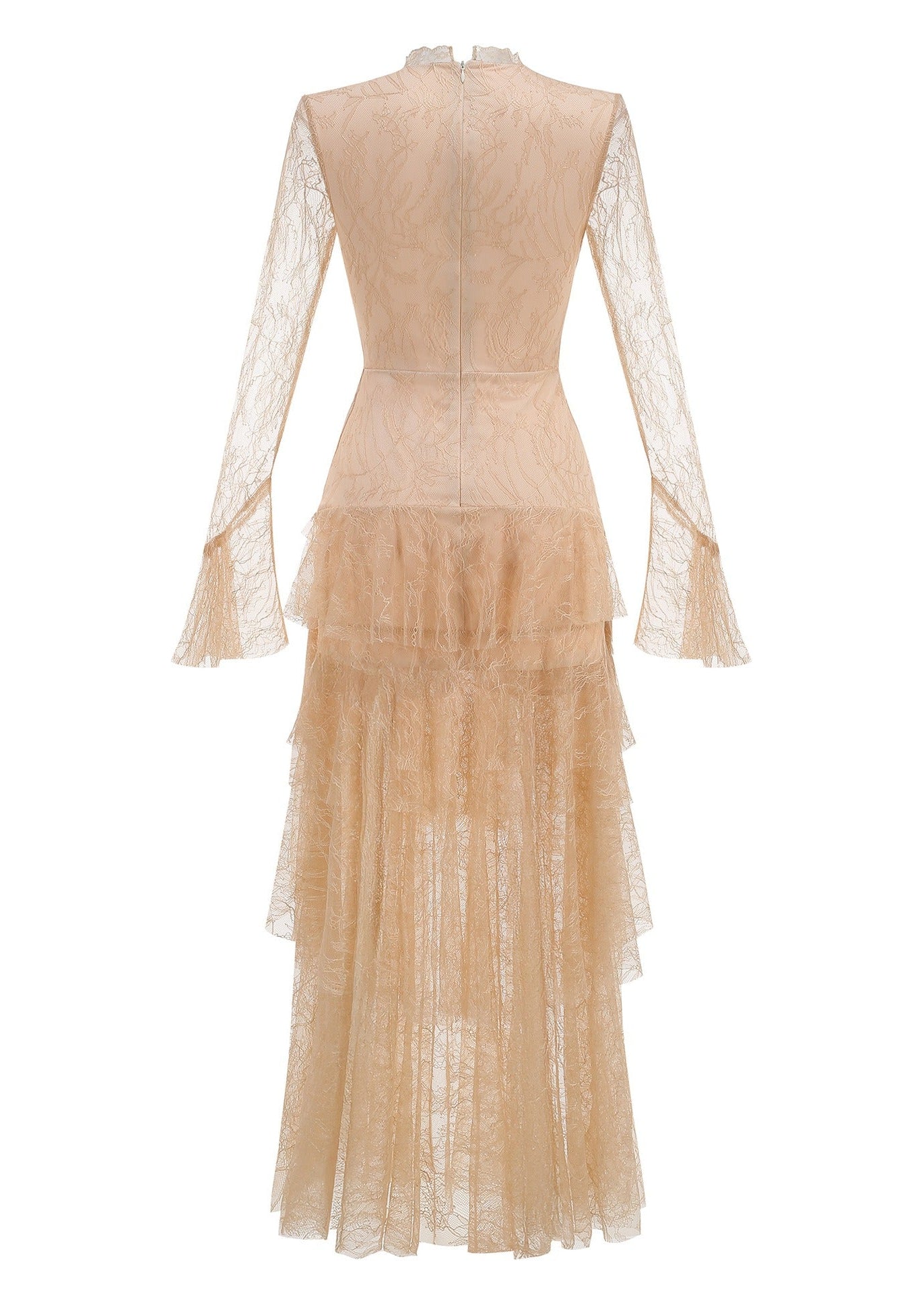 Florissa V Neck Lace Tiered Maxi Dress