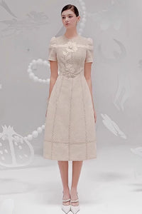 Ulysse Floral Embroidered Openwork Midi Dress