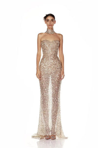 Cchiquita Strapless Sequin Maxi Dress