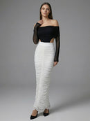Bradwin Long Sleeve Draped Bardot Maxi Dress