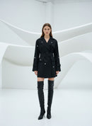 Kacia Long Sleeve Crystal Belt Mini Dress