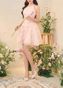 Celsor Fluffy Floral Mini Dress