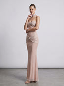 Xirelli Rhinestone-Embellished Mesh Bow Maxi Dress