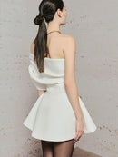 Vallissa Asymmetric Ruch Mini Dress