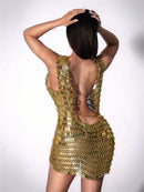 Nadim Sleeveless Chainmail Mini Dress