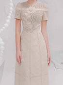 Ulysse Floral Embroidered Openwork Midi Dress