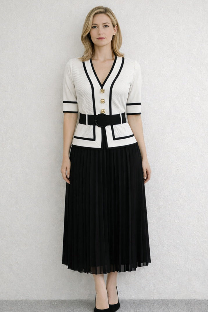 Soryx Short Sleeve Pleated Midi Dress