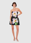 Eloise Black Off-Shoulder Sequin Floral Embroidered Mini Dress