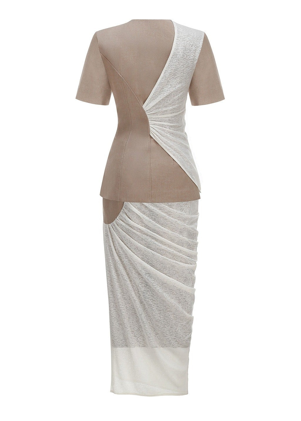 Galessa Bow-Detail Pleated Slit Two-Piece Set
