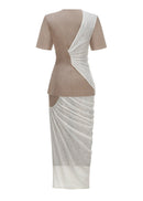 Galessa Bow-Detail Pleated Slit Two-Piece Set