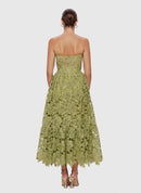 Isoline Lace Floral Embroidered Cutout Midi Dress