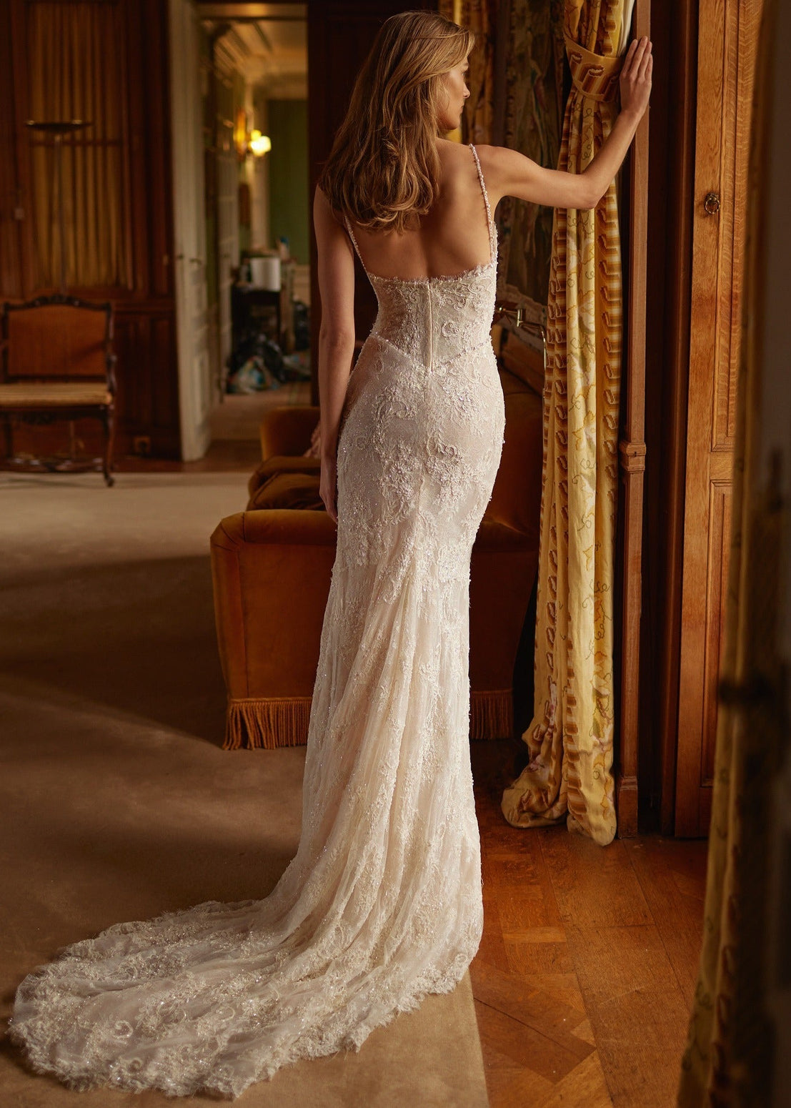 Daelorin Lace Corset Maxi Dress In White