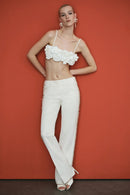 Asterra Floral Detail Two Piece Jumpsuit In White