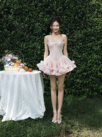 Findlay Strapless Floral Skater Mini Dress In Green