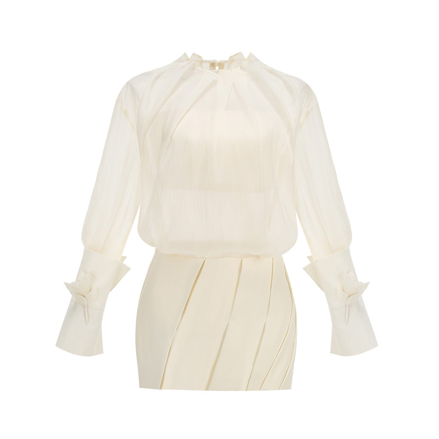 Fralden Drape-Neck Flowy Shirt-Style Bodycon Mini Dress