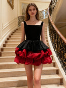 Ulyria Puff Corset Velvet Mini Dress