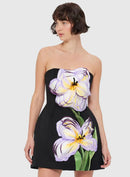 Eloise Black Off-Shoulder Sequin Floral Embroidered Mini Dress